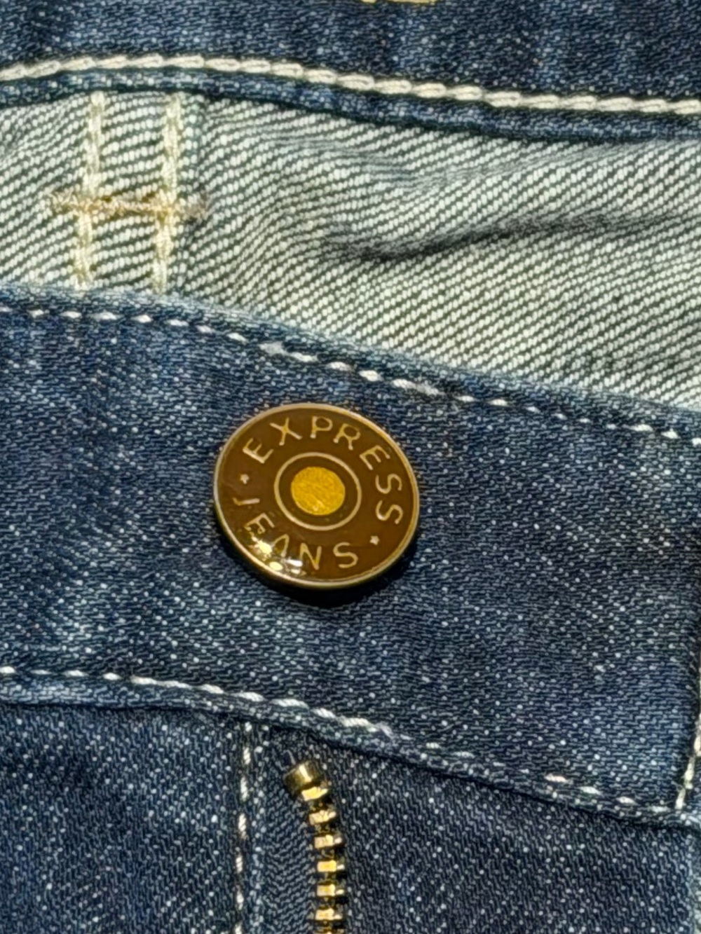 EXPRESS Y2K 2000’s Stella Low Rise Boot Cut Vintage Washed Denim Blue Jeans Sz 8 - Picture 10 of 16
